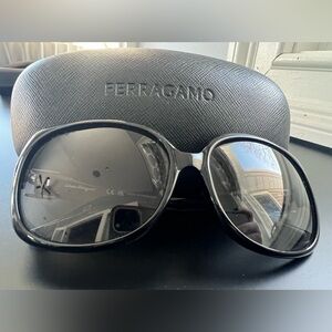 Salvatore Ferragamo Black Sunglasses with Case